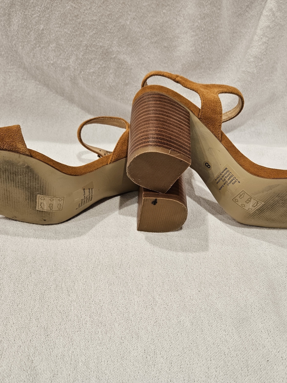 Sole Society Women’s Chestnut Tan Suede Ankle Strap Sandals 8 - Picture 6 of 7